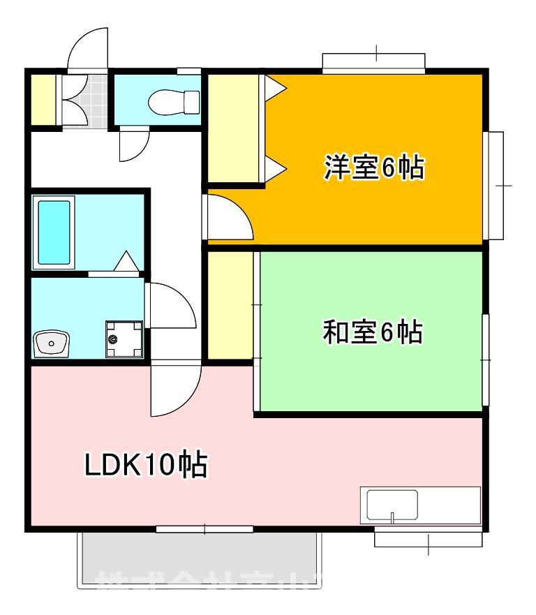グランドソレーユIII(2LDK/2階)の間取り写真