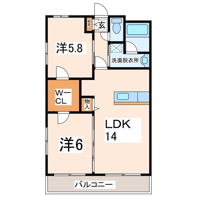 メゾンシャリテIII(2LDK/6階)の間取り写真