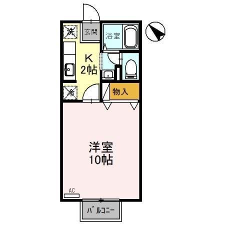 シェル・クレール21(1K/2階)の間取り写真