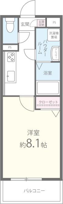 ラファヴール(1K/2階)の間取り写真