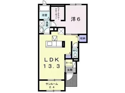 リオコリーナC(1LDK/1階)の間取り写真