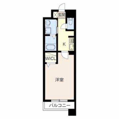 カルザ姫路(1K/6階)の間取り写真