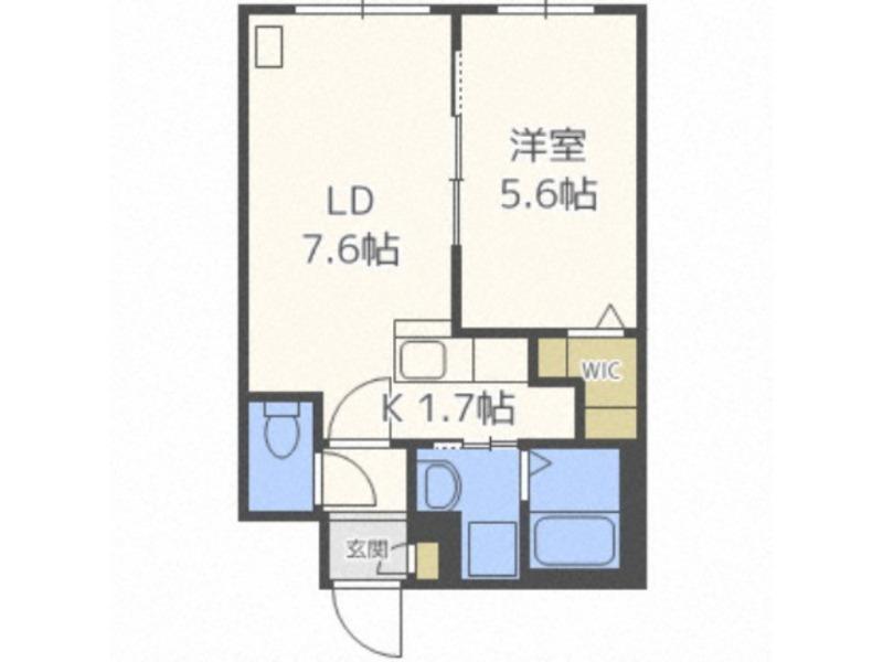 シティレジデンス平岸(1LDK/4階)の間取り写真