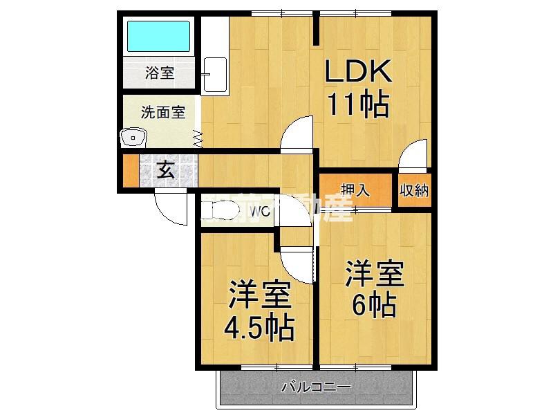コーポ・ラ・コート(2LDK/2階)の間取り写真