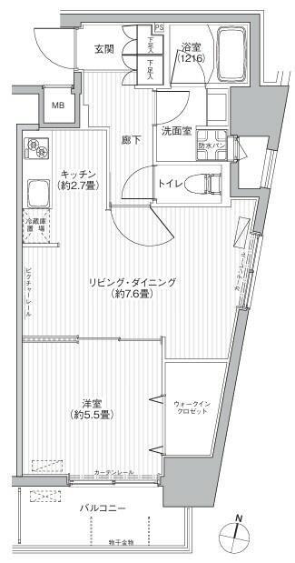 カーサラスク目白台(1LDK/10階)の間取り写真