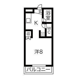 ゴールデンハイツA(1K/2階)の間取り写真