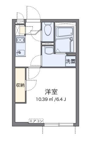 クレイノKEYAKIIII(1K/1階)の間取り写真