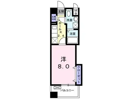 ラ・メゾン諒(1K/2階)の間取り写真