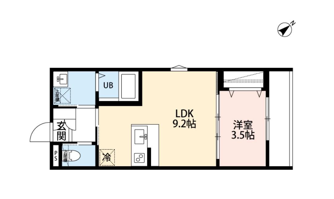 セレニテ ヴェール(1LDK/1階)の間取り写真