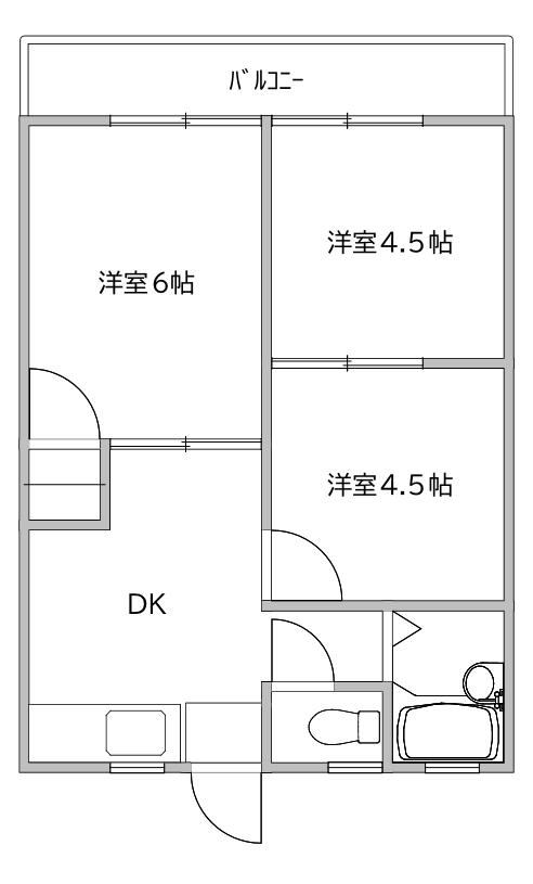 ロイヤルパレス彩佳B棟(3DK/2階)の間取り写真