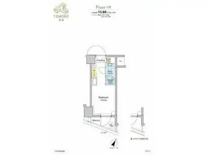 TOMORE田端(ワンルーム/6階)の間取り写真