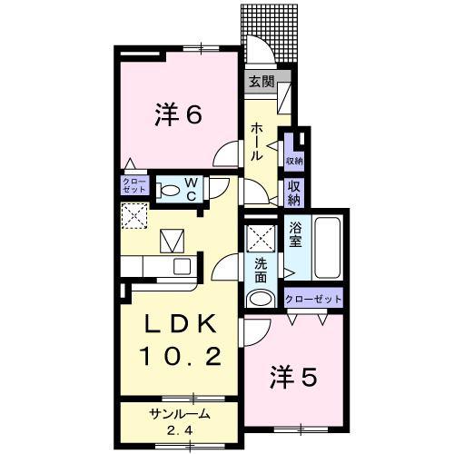 リンデンハウスIII(2LDK/1階)の間取り写真
