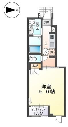 スターテラス南畝(1K/1階)の間取り写真