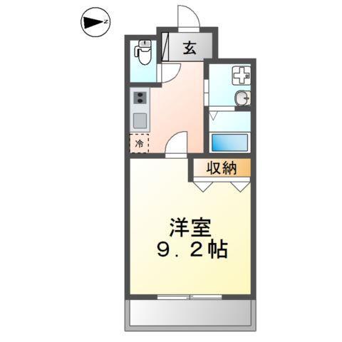 CASA LA PACE(1K/2階)の間取り写真