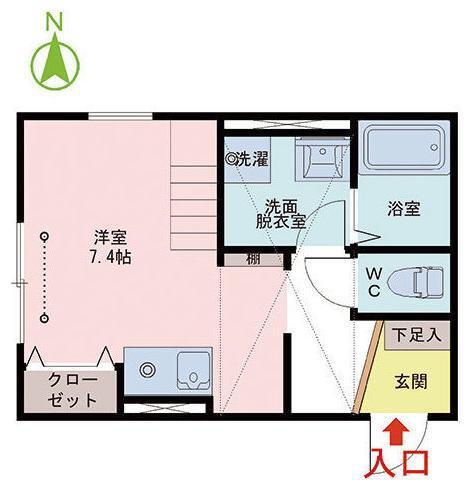 舞幸邦V(ワンルーム/1階)の間取り写真