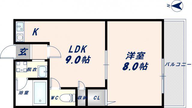 ブランチ613(1LDK/2階)の間取り写真