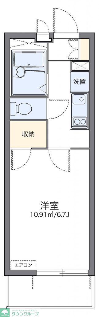 レオパレスブロッサム(1K/1階)の間取り写真
