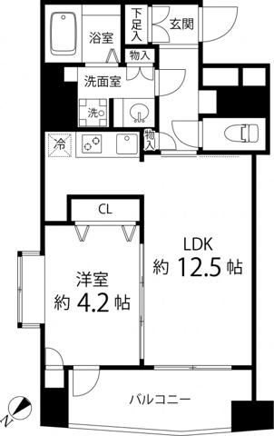 レニール本駒込(1LDK/10階)の間取り写真