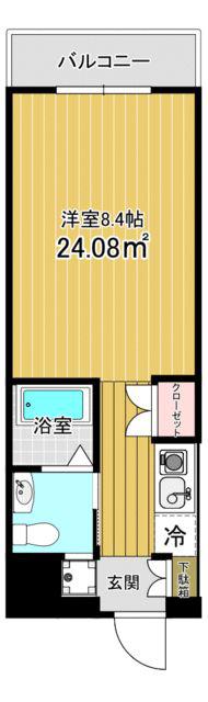 コージ・コート(1K/1階)の間取り写真