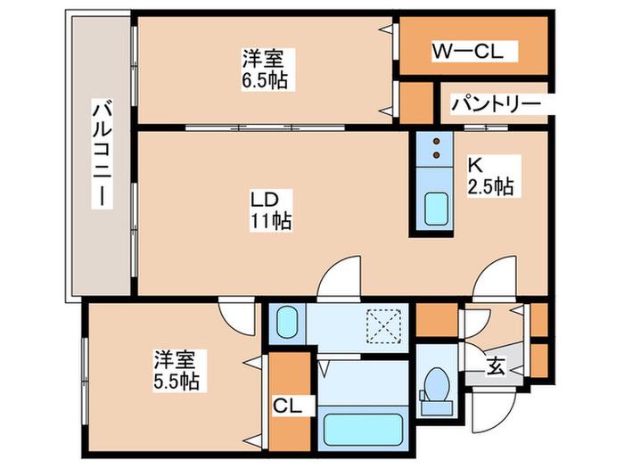 PARTIRE 裏参道(2LDK/2階)の間取り写真