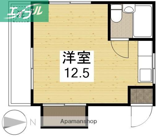ノアール伊福町(ワンルーム/2階)の間取り写真