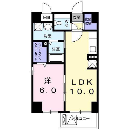エタニティヨコハマ(1LDK/2階)の間取り写真