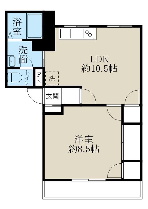 シティパレス新潟(1LDK/3階)の間取り写真