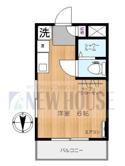 桂ビル(ワンルーム/4階)の間取り写真