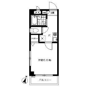 メゾンドプルミエール(1K/4階)の間取り写真