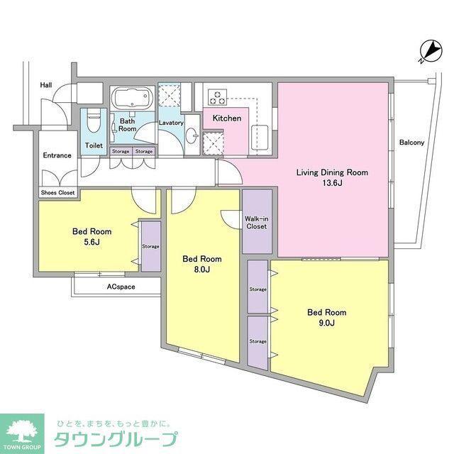アビタシオン(3LDK/4階)の間取り写真