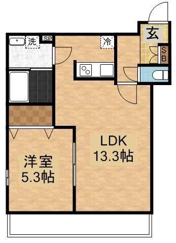 クオーレ東習志野(1LDK/1階)の間取り写真