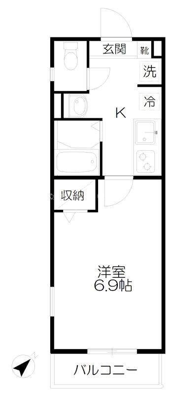 REST(1K/1階)の間取り写真
