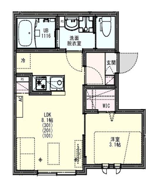 KLEIS西大宮II(1LDK/3階)の間取り写真