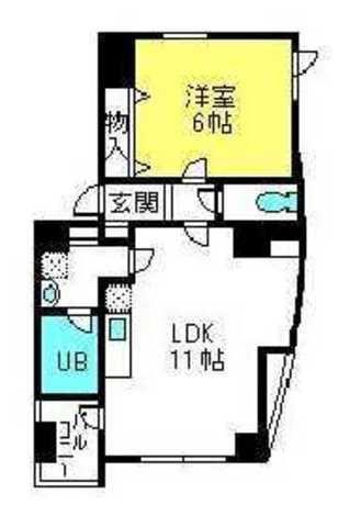 AXIS下町(1LDK/3階)の間取り写真