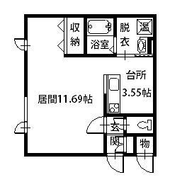 ポラリスII(1LDK/2階)の間取り写真