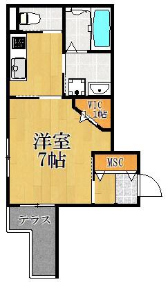 大師ヒルズ参番館(1K/1階)の間取り写真