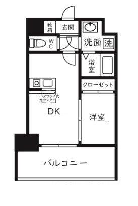 MODEN PALAZZO天神AXIA(1DK/6階)の間取り写真