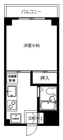 ハイツヒラヤマ(1K/2階)の間取り写真