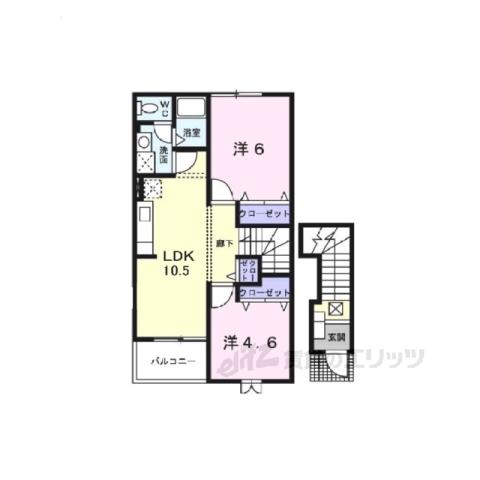 フィールドS(2LDK/2階)の間取り写真