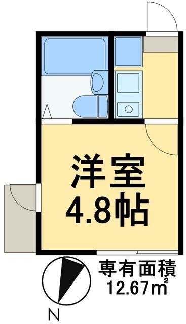 エルプレミア竹ノ塚(1K/2階)の間取り写真