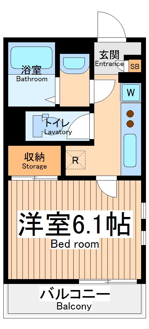 クレイノフロレゾン立川(1K/3階)の間取り写真