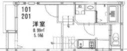 クレオ室見弐番館(1K/1階)の間取り写真