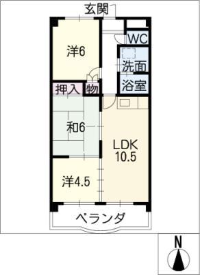 キャッスルヒルズNIWA(3LDK/1階)の間取り写真