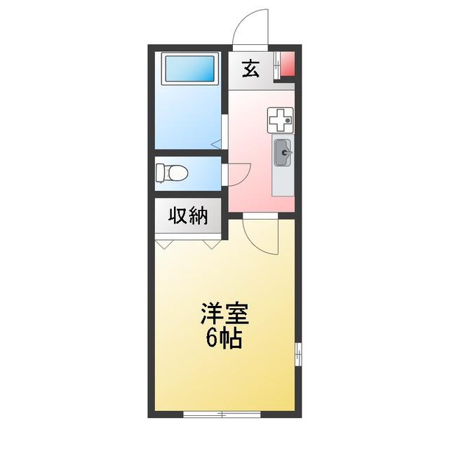 パールハイム(1K/1階)の間取り写真