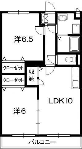 マリベール芸西(2LDK/2階)の間取り写真