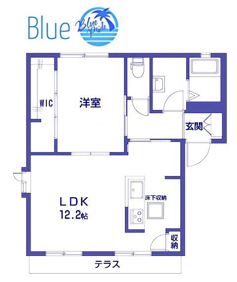 エーデルハイムB(1LDK/1階)の間取り写真