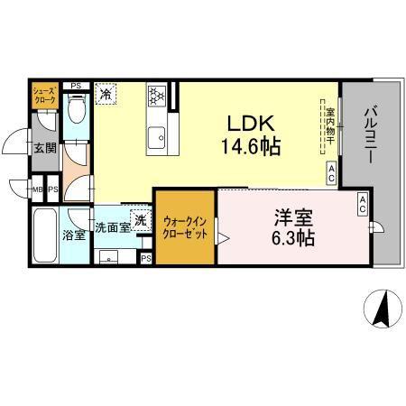 CENTURY GROVE 守山(1LDK/3階)の間取り写真