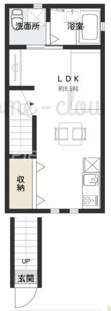 ラフィニール京橋(ワンルーム/2階)の間取り写真