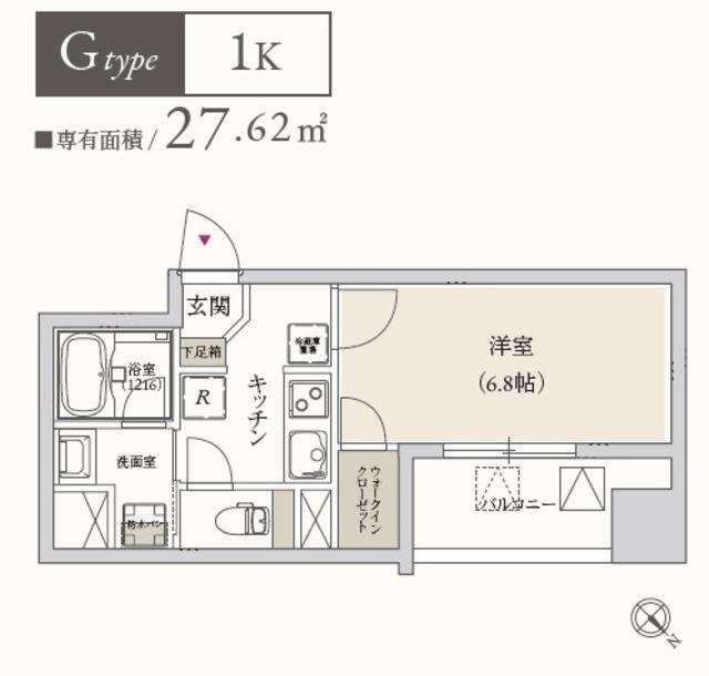 プライマル月島(1K/10階)の間取り写真