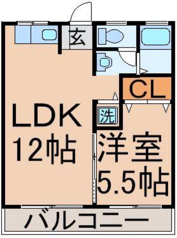 メゾン杉の木(1LDK/1階)の間取り写真